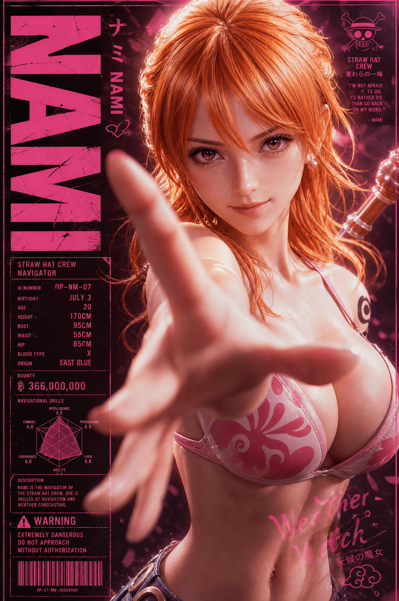 A vertical character poster featuring [娜美 (Nami)] as the ...