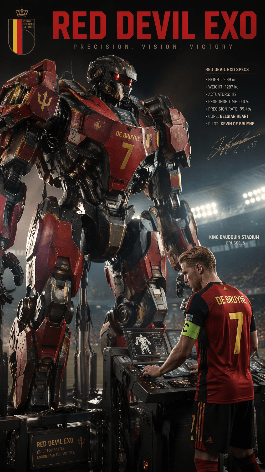 Belgium — Kevin De Bruyne — Red Devil Exo “9:16 poster of...